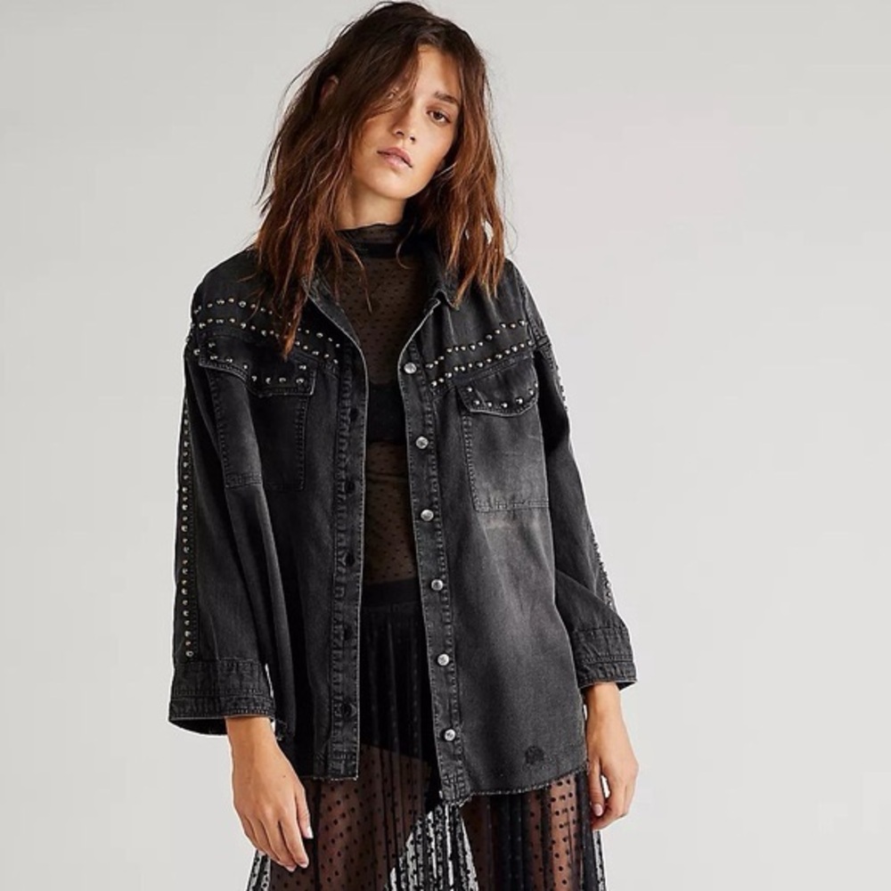Free People We The Free Saddle Up Studded Button Down Top and/or Shirt